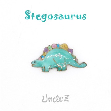 恐龍-劍龍C-的七寶燒胸針