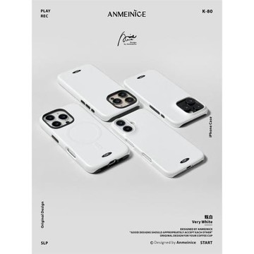 ANMEINICE這甄白且高級感純色設計 韓國圓邊二合一單層菲林適用iphone15promax蘋果16/14pro簡約手機殼磁吸13