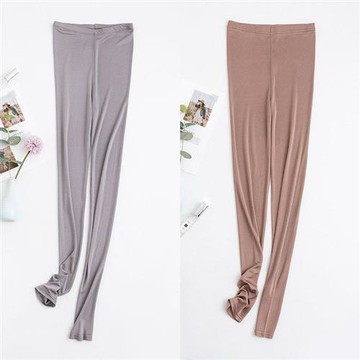 【米蘭精品】現貨+預購 頂級法式長褲絲質休閒褲天絲寬褲冰絲褲-雙面針織九分鉛筆褲女褲子6色74lt89