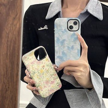 復古鬱金香 蘋果17Air 16e 15promax手機殼 菲林二閤一14 12女款iphone13