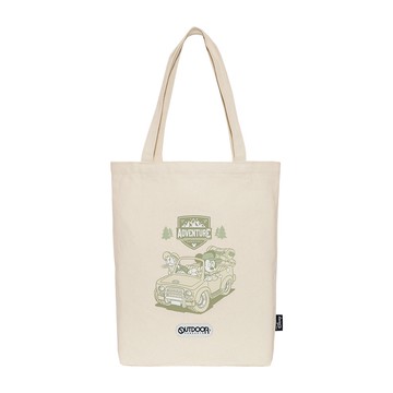 【OUTDOOR】迪士尼Disney-米奇與好朋友帆布肩背包-米色 ODDY22D06BE