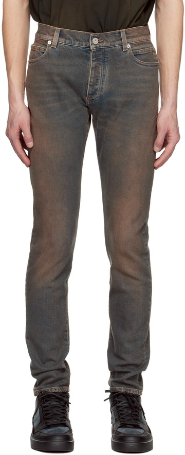 Balmain 蓝色 Slim-Fit 牛仔裤