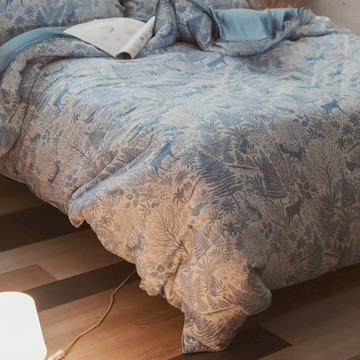 棉床本舖 麋霧青森 100%天絲 台灣製 雙人6x7尺 鋪棉兩用被 (可裝冬被)  1入