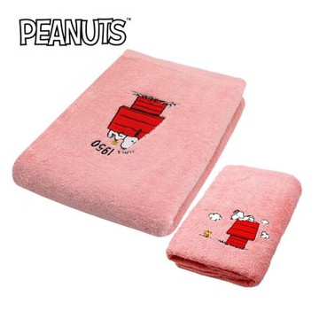 史努比Snoopy 純棉刺繡速乾棉柔浴巾(送方巾乙條)_morino