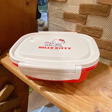 真愛日本 日本製便當盒 輕量便當盒 扣式便當盒 550ml便當盒 kitty 凱蒂貓小圖紅白 便當盒 餐盒