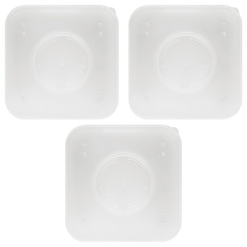 Solone 台灣公司貨 海綿專屬收納盒 方形  80 x 80mm  3個  透明白