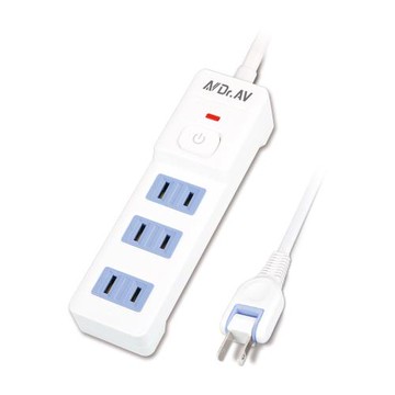 【聖岡科技Dr.AV】TX-755S-6 炫麗2孔1開3插 節能 6尺(1.8m)延長線 電源線(日式彈跳開關/180度平貼式插頭)