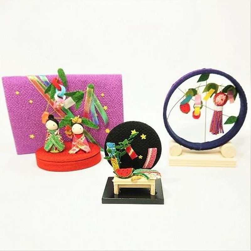 登場! 和雑貨 インテリア 新 七夕 飾り 笹 手作り ちりめん細工 なごみ かわいい 夏の風物詩 七夕祭り 卓上 季節 置物 京都 