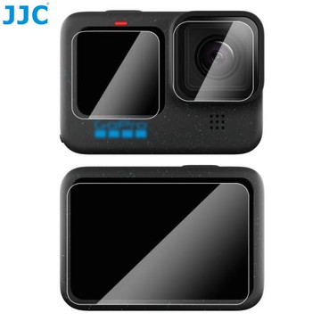 JJC副廠GoPro鋼化9H螢幕玻璃貼HERO 10 11 12保護貼GSP-GPH12保護膜(95%透光率/防刮防污)BLACK