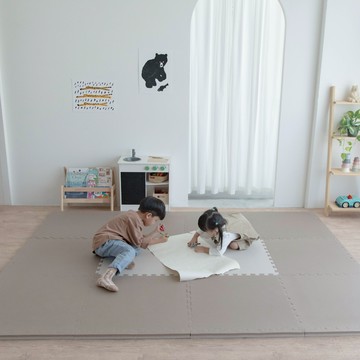 莫蘭迪居家地墊 奶油＆摩卡 | 厚度3cm | 4入巧拼地墊 附提袋