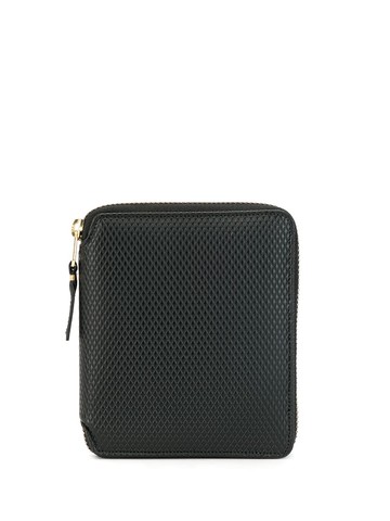 Comme Des Garçons Wallet - textured zip-around wallet - unisex - Calf Leather - One Size - Black