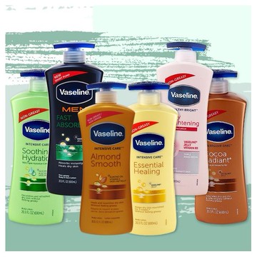 Vaseline 凡士林~身體乳液(600ml) 清新蘆薈／密集保濕鎖水／全方位保濕鎖水／可可油／薰衣草／淨白透亮／男士完美修護／杏仁+E 款式可選
