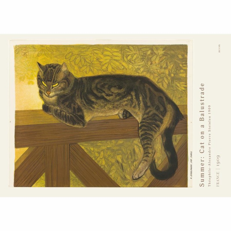 スタンラン 猫 額装品 アート ポスター 絵画 Steinlen 1894/アレクサンドル・スタンラン【Alexandre Steinlen】Cats