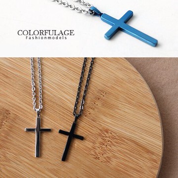 項鍊 精緻立體十字架項鍊 中性款 可搭配成情侶對鍊 經典素面【NB583】單條