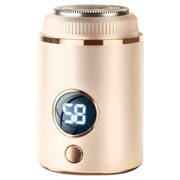 MAXAWEI 數顯電動刮鬍刀 米白色 數顯螢幕顯示電量 輕巧便攜設計  1個