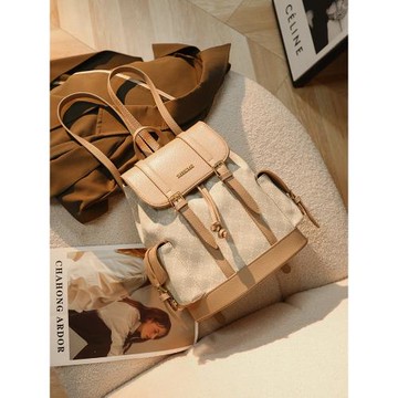 法國包包女2025新款雙肩包大容量登山包時尚真皮旅行通勤電腦背包