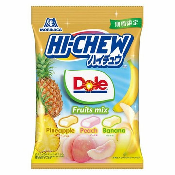 【江戶物語】森永 嗨啾 HI-CHEW 三味夾心糖 68g Dole水果風味軟糖  香蕉/白桃/鳳梨風味 期間限定