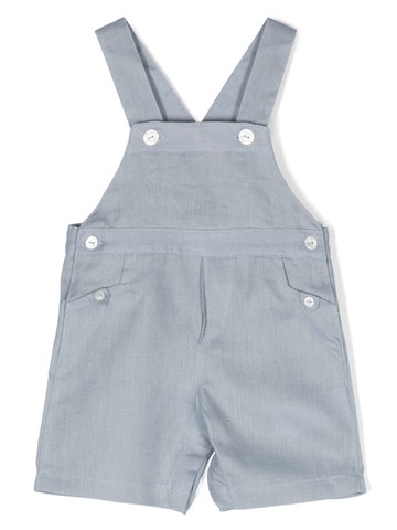 Tartine Et Chocolat - linen short dungaree - kids - Linen/Flax - 3 mths - Blue