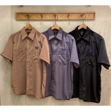 自產 X needles 蝴蝶刺繡襯衫簡約日潮短袖寬松立領夏季系男女