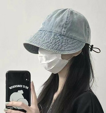 現貨~牛仔可調節防曬漁夫帽(深藍)
