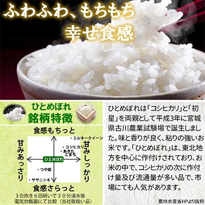 ふるさと納税 村田町 宮城県産ひとめぼれ 玄米10kg全6回