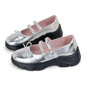 Kasen 古典芭蕾蝴蝶結真皮輕量瑪莉珍鞋