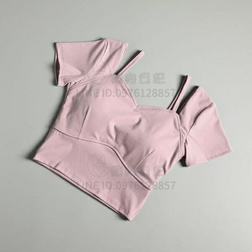 瑜伽服 速干T恤 帶胸墊夏季運動背心緊身露臍跑步健身房短袖女【倪醬小鋪】