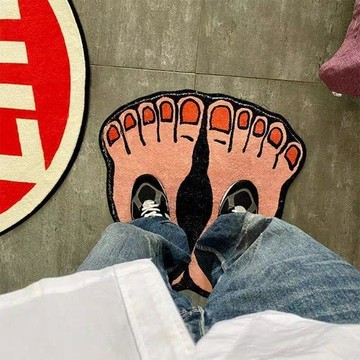 臺灣出貨+免運異形搞怪腳掌地毯臥室牀邊毯化妝間鏡前腳墊客廳沙發茶几墊防滑