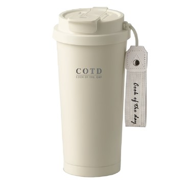 COTD 陶瓷保溫杯 500ml 附吸管  奶白色  1個