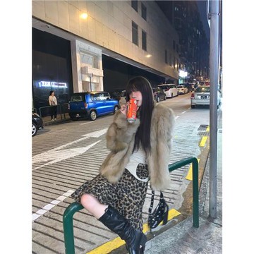 美式復古豹紋圈圈加厚毛呢半身裙早春新品百搭小眾設計感魚尾中裙