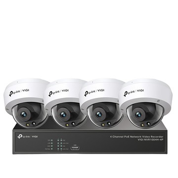 TP-Link 昌運監視器 組合 VIGI NVR1004H-4P 4路主機+VIGI C230 VIGI 3MP 全彩球型監視器*4