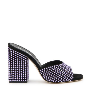 Paris Texas - Black And Violet Leather Mules