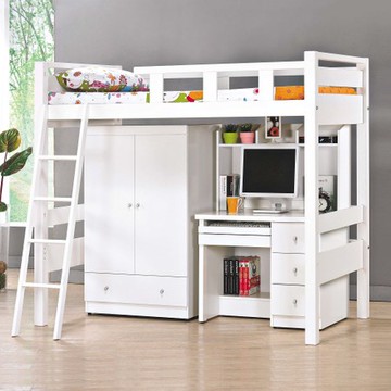 【MUNA 家居】佐伊3.5尺白色高架床(不含衣櫃書桌)