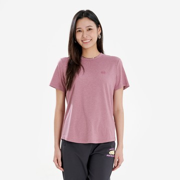 Roots女裝- RENEW KNIT CLASSIC 短袖上衣 (暗梅紫混色)