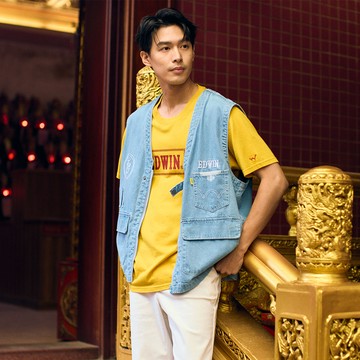 EDWIN｜白沙屯｜男裝｜白沙屯媽祖香燈腳牛仔背心