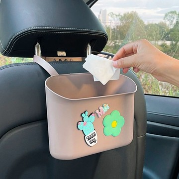 💖臺灣出貨💖車載垃圾桶汽車內用品多功能塑料儲物盒汽車椅背收納置物可調節03Tx