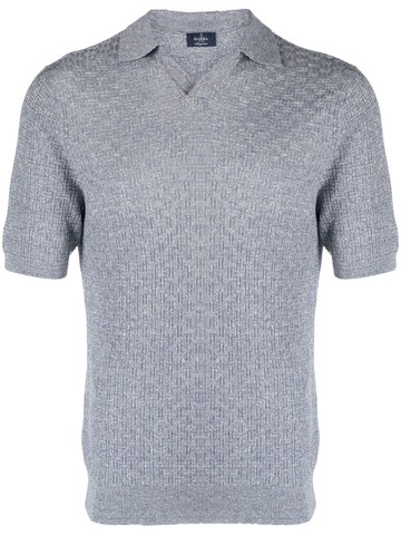 Barba - split-neck polo shirt - men - Linen/Flax/Cotton - 54 - Blue