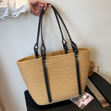 編織包大容量包包女2025夏季新款草編包法式沙灘包通勤單肩托特包