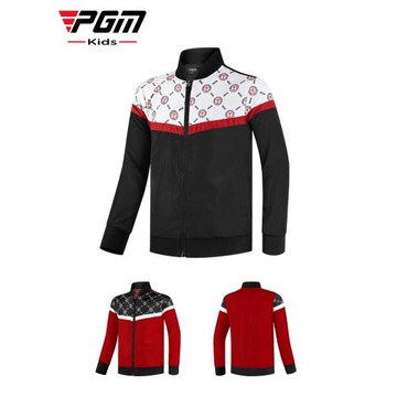 PGM兒童高爾夫衣服男童秋春季拉鏈立領外套時尚防風兒童運動服裝