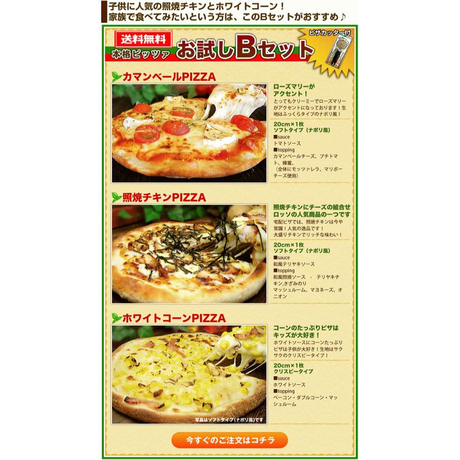 本格イタリアンPIZZA！3枚お試しピザセット 送料無料 クール料108円