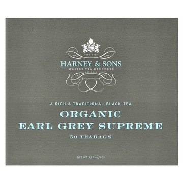 Harney & Sons, 紅茶，優質有機格雷伯爵茶，50 茶包，3.17 盎司（90 克）