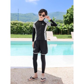 防曬兒童泳衣男童小中大童長袖長褲青少年男士潛水服寶寶男孩泳裝