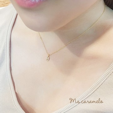送禮物 現貨商品【焦糖小姐 Ms caramelo】925純銀鍍K黃 英文字母B 項鍊