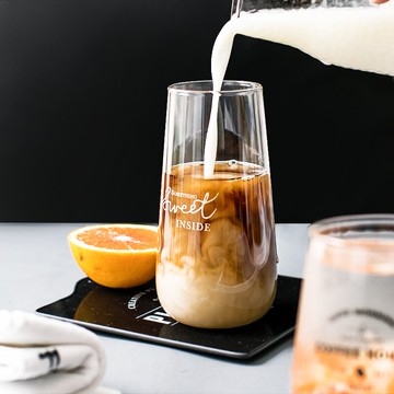 透明玻璃水杯套裝杯子玻璃杯茶杯家用喝水泡茶杯男女牛奶杯果汁杯