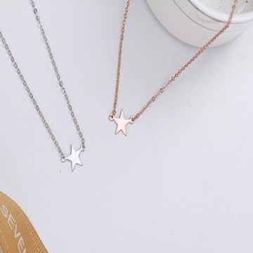925純銀項鍊 星星吊墜-時尚經典簡約百搭情人節生日禮物女飾品2色73gy46【獨家進口】【米蘭精品】
