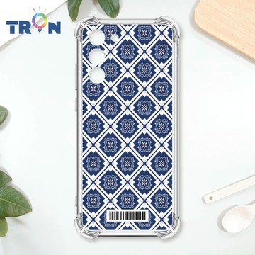 TRON 三星 S22 PLUS 幾何復古花磚C款 四角防摔載具殼 軟殼 手機殼