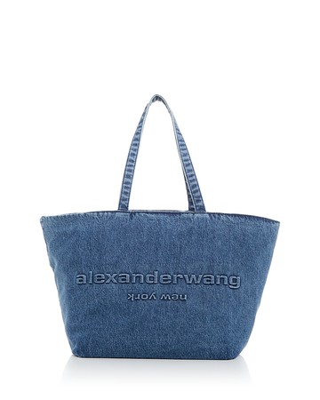 Alexander Wang Punch Logo Embossed Denim Tote