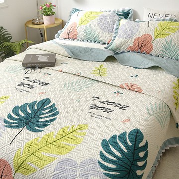 四季可裸睡純棉夾棉床蓋單件機洗防滑全棉加厚絎縫兒童床單三件套