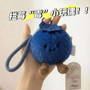 台灣現貨🎀藍莓毛絨掛件 卡通鑰匙扣 鑰匙圈 吊裝飾小掛墜 書包掛飾 毛絨鑰匙扣 包包掛件 創意 趣味 可愛 毛絨挂件