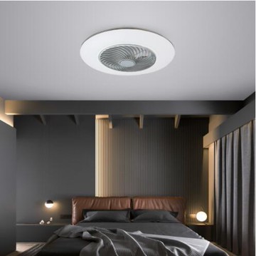 現代簡約 110v風扇吸頂燈 lled小客廳臥室餐廳隱形超薄 風扇燈 北歐燈【摩可美家】